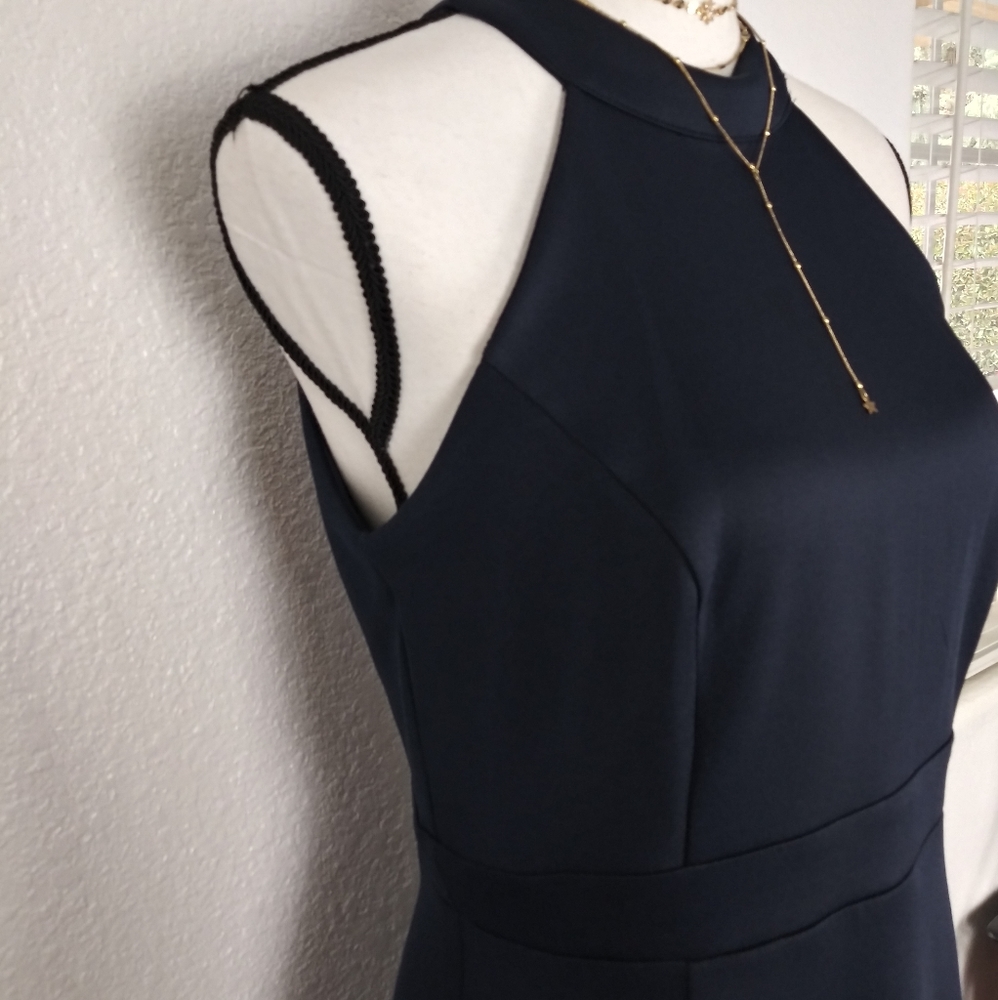 ENFOCUS STUDIO NAVY Hi Low Fit And Flare Dress - Picture 6 of 8